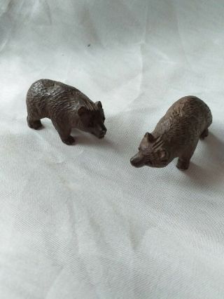 A Antique Black Forest Miniature Carved Wooden Bears Dolls House