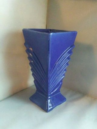 Vintage Mccoy Cobalt Blue 1941 Art Deco Wings Vase Pottery 9.  25 " Retro Rare
