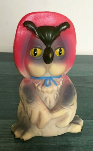 Rare Soviet Vintage Rubber Toy Owl Ussr Kids Collectible Russia