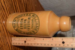 Vintage Rare K.  Williams & Sons Colwyn Bay Mineral Water Bottle Stoneware