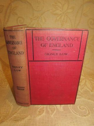 Antique Book Of The Governance Of England,  By Sidney Low - 1922