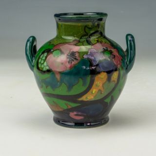 Antique Gouda Dutch Pottery - Hand Painted Miniature Vase - Art Deco