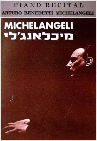 1969 Michelangeli Program Recital Concert Poster Photo Celibidache Schumann Rare