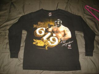 Rare Wwe Rey Mysterio Jr Long Sleeve T - Shirt Xl Black 619 Wrestling Collectible