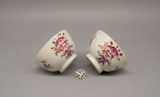 Fine Chinese Famille Rose Porcelain Tea Bowls Qianlong Period Circa 1770