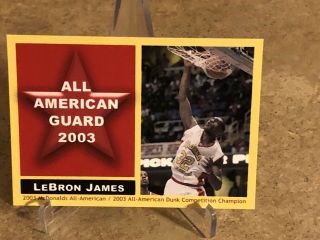 Lebron James 2003 Mcdonald’s All American Card Rare