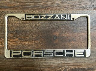 Rare Vintage Rear Bozzani Porsche Dealer License Plate Frame.  Vw Volkswagen