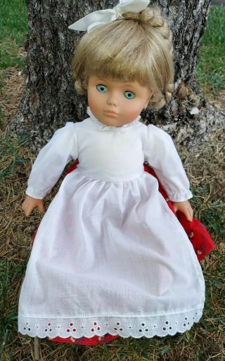 Vintage German Lissi Batz Doll 18 " Blonde Blue Eyed Braided Hair