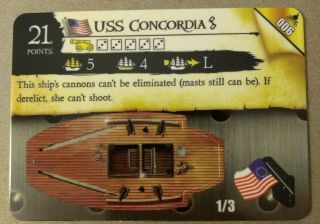 Pirates Fire & Steel Ship 006 Uss Concordia Csg Rare Unpunched