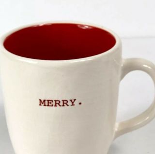 Vintage M Stamped Rae Dunn By Magenta Mug Red Letters " Merry” Coffee Cup Rare