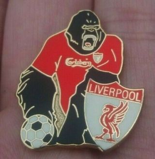 Liverpool Football Club Gorilla Cartoon Character Pin Badge Rare Vgc