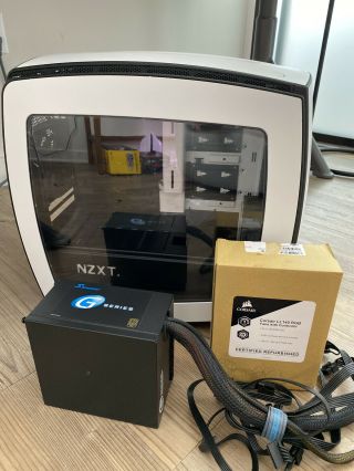Nzxt Manta Mini Itx Rare Computer/pc Case,  Black/white With 2 Rgb Corsair Ll140