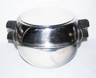 Rare Aristo Craft West Bend Stainless Steel Square 6 Qt Roaster With Domed Lid
