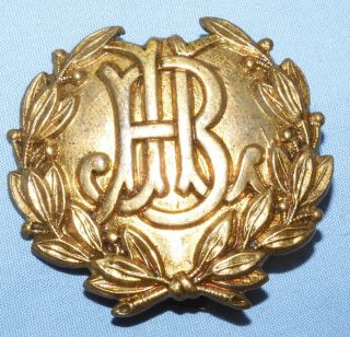 Antique Jewish Lads Brigade Jlb Cap Badge - Gilded Metal