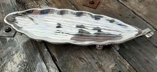 Antique Silver Plated - Leaf Shaped Serving Platter/dish - George Bowen & Son