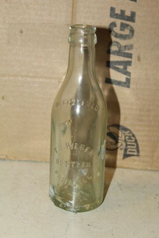 Straight Side Coca Cola Bottle F.  J.  Weber Bottler Pana Illinois Ill IL Rare 3