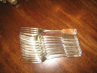 Fiddle Pattern Silver Plated Matched Large Dinner Forks Set 10
