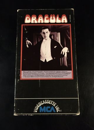 Dracula Mca Videocassette Vhs Bela Lugosi 1980 Vintage Horror Cult Rare