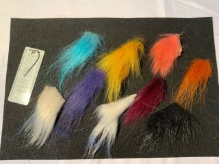 Vintage Dyed Bear Hair Salmon Fly Tying Feathers Salmon Fly Tying Flies Rare