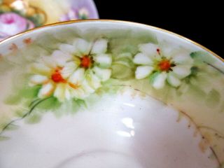 Bavaria Germany tea cup and saucer painted daisy pattern teacup German 1930s 3