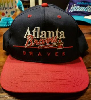 Atlanta Braves Mlb Twins Enterprise Snapback Cap Hat Vintage Rare Old Logo