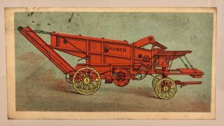 Antique 19thc Huber Steam Engine Farm Plow Thresher Advertising Marion Oh Card