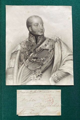 Antique Signed Front Prince William Frederick Duke Gloucester Edinburgh
