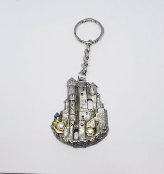 Rare Gallo Pewter Vintage 1989 Castle Keychain/key Ring