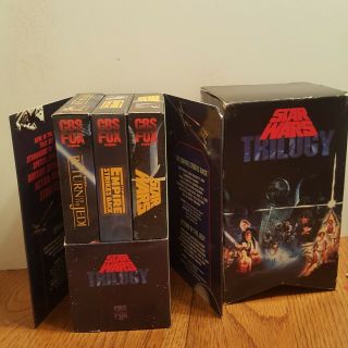 Star Wars Trilogy Box Set 1988 Vhs Cbs Fox Complete Slipcover Rare Collector