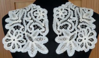 A VICTORIAN TAPE LACE DRESS FRONT & BACK INSERT OR SQUARE COLLAR 2