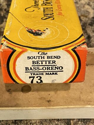 Vintage South Bend Better Bass Oreno Wood Fishing Lure Box Only 2