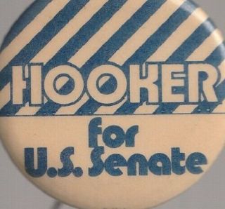 Rare 1976 John Jay Hooker For U.  S.  Senate Tennessee Pin Button