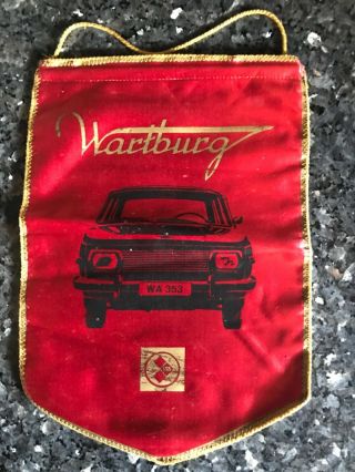 Rare Wartburg East German Car Castle Red Banner Vintage
