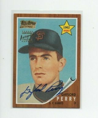 2001 Team Topps Legends 1962 Rookie Autograph Auto Gaylord Perry Card Rare