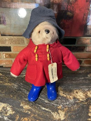 19 " Vintage Paddington Bear 1980 Plush Soft Toy Made In Britain Blue Boots