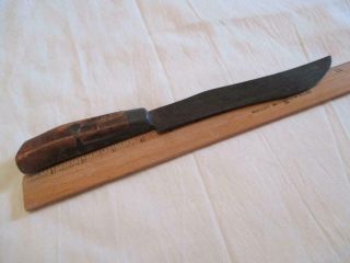 12 1/2 " Antique Decorative Pewter Inlay Fur Trade Butcher Knife