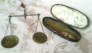 Antique,  18th Century,  Pocket Gold Coin,  Guinea,  Balance Scales & Rare Weights
