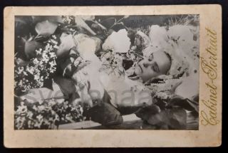 1929 Funeral Dead Child Cute Little Girl Post Mortem Soviet Cp Antique Old Photo