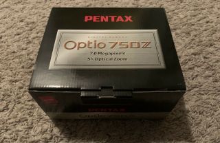 Vintage Pentax Optio 750z Digital Camera W/ Box & Inserts,  Retro Rare