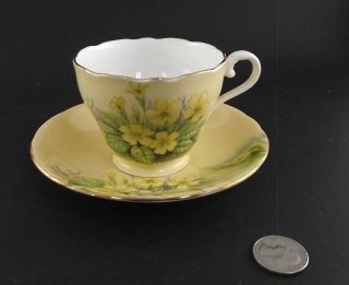 Aynsley Yellow Floral Antique Cabinet Tea Cup And Saucer
