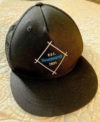 Black Shimano Casual Cycling Hat Cap One Size Rare Trucker Hat Shimano Bike