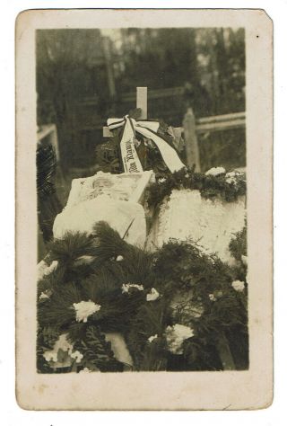 Antique POST Mortem Photo Postcard Open Coffin Lovely Baby Girl 1920s 2