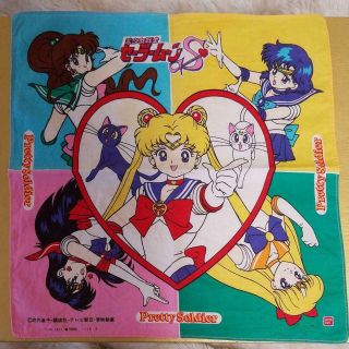 1990s Japanese Antique Bandai Sailor Moon Cute Print Handkerchief Vol.  1
