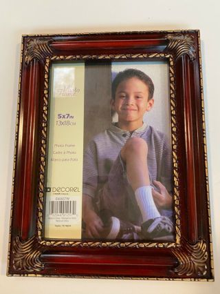 Decorel Vintage 5 X 7 Burgundy/gold Picture/ Photo Frame 9 In X 7 In Rectangle