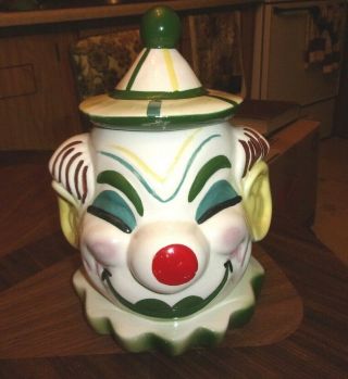 Cookie Jar Rare Old Vintage Sierra Vista Clown 11 1/2 Tall 1950/60 