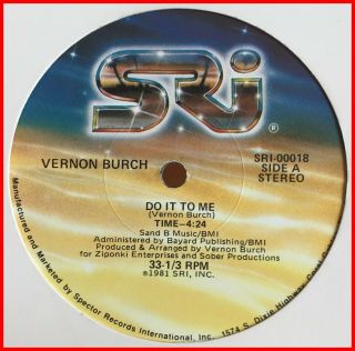 Vocoder Boogie Funk 12 " Vernon Burch - Do It To Me Sri - Rare 