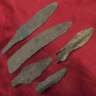 Celtic Ancient Bronze Knife Arrows Artifacts Authentic 6 - 1 Century Bc