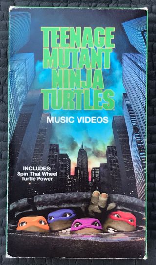 1990 Teenage Mutant Ninja Turtles Music Videos Vhs Tape Turtle Power Rare Tmnt