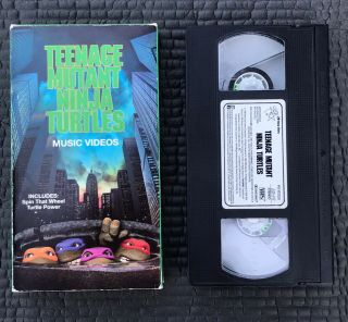 1990 Teenage Mutant Ninja Turtles Music Videos VHS Tape Turtle Power RARE TMNT 2