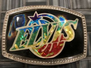 Vintage Cpi Elvis Presley Multicolor Holographic Belt Buckle 1977 Rare